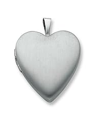 Sterling Silver 20mm Satin Heart Locket
