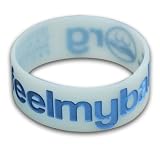 FeelMyBalls.org - White Glow in the dark Band w/ Blue Lettering for Testicular Cancer Awareness