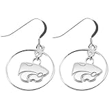 Dayna U Kansas State Wildcats Sterling Silver Open Drop Earrings