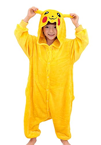 Tonwhar® Pikachu Kigurumi Costumes for Children Kids Cuddly Onesie Pajamas (105(height:45.27