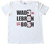 THREE KINGS - MIAMI HEAT - WADE LEBRON BOSH Tee Shirt Gildan Softstyle White (Medium)