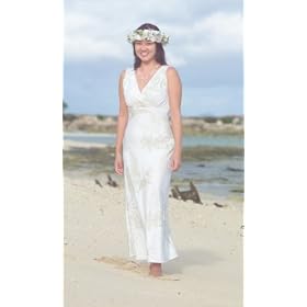 Queen Liliuokalani Hawaiian Wedding Dress -- Alii Collection Beach Wedding Dress