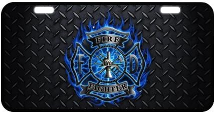 Best Cool Vanity License Plate,Firefighter plate number Firefighter license plate Firefighter number plate Metal License Plate for Car,Metal Car License Plate Size 11.8" X 6.1