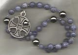 Anglican Rosary of Blue Coral with Canterbury Cross