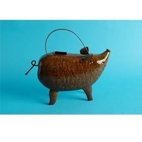 Hand Made Piglet Ornate Metal Watering Can