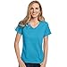 Hanes Ladies ComfortSoft V-Neck T-Shirt. 5780 (Aquatic Blue) (Medium)