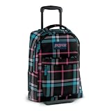 JanSport Wheeled Superbreak School Backpack (Black Cabesa Blue Perry Plaid)