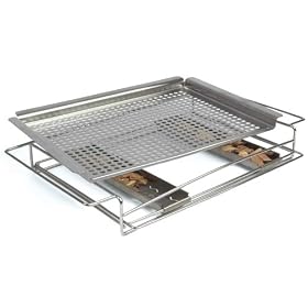 Charcoal Companion CC3069 Platinum Grid with Smoker Trays Set by 