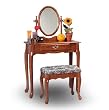 Oak Wood Vanity With Table & Bench Set