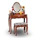 Oak Wood Vanity With Table & Bench Set