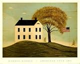 House with Flag Art Poster Print by Warren Kimble, 30x24