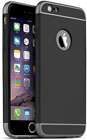 ETE 3-in-1 Ultra-thin Smooth Metallic PC Back Case for iPhone 6 Plus / 6S Plus (5.5")-Black