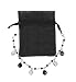 Bracelet - B275 - Murano Style, Glass and Swarovski (tm) Crystal Beads - Adjustable to Fit + Matching Organza Bag ~ Black and Silver