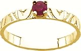 14 Karat Yellow Gold Children's Genuine Ruby July Birthstone Ring
