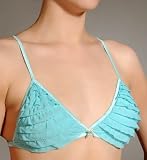 honeydew Solid Mesh Ruffle Triangle Bralette (1702)