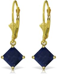 14k Solid Gold Leverback Sapphire Earrings