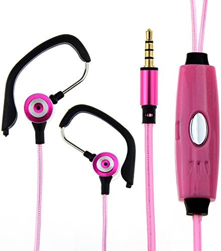 Awolf Glowing Earphone EL/LED Flashing Headphone Light Wired Stereo Headset with Mic for iPhone (Hot Pink-LED-D)