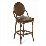 Oyster Bay Indoor Rattan 24" Stationary Counter Stool Fabric: Hampton