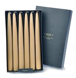 Root Unscented Hand Dipped Taper Candles, 9-Inch Tall, Box of 12, Beeswax
