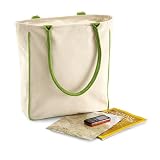 Bagbase Vintage Canvas tote bag in Natural / Kiwi [Apparel]