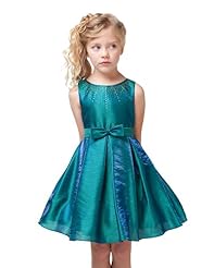Girls Metallic/Taffeta Knee Length  Dress