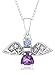 10K White Gold Amethyst and Tanzanite Angel title=