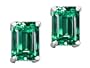 2.65 cttw 14k White Gold AAA Created Emerald Earring Studs in 14k White Gold