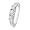 Platinum Plated Sterling Silver Baguette and Round Diamond Three Stone Ring (1/6 cttw)