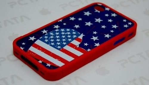 Heart Apple American Hard Blue Case Iphoneverizonsprint Silver Jewelry Flag Design