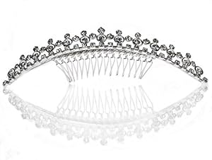 SC Bridal Wedding Tiara Comb With Round Crystals 71575
