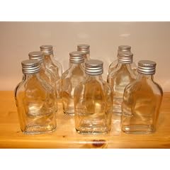 6 St�ck 200ml, Taschenflasche, leere Glasflaschen mit Schraubverschluss, zum selbst Abf�llen, 0,2l Liter, Lik�rflaschen, Schnapsflaschen, Essigflaschen, �lflaschen, H�he 15,5 cm