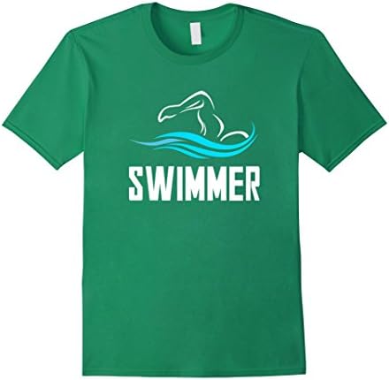 Men's Swimmer T Shirt.Swimming T Shirt XL Kelly Green