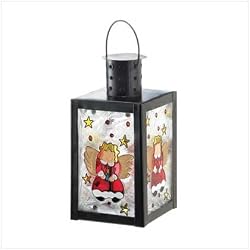 Christmas Angel Glass Candle Lamp