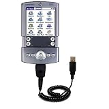 Coiled Power Hot Sync and Charge USB Data Cable w/ Tip Exchange for the PalmOne Tungsten T - Gomadic Brand