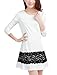 Allegra K Fall Winter Women Splice Round Neck Long Sleeve Shift Dress
