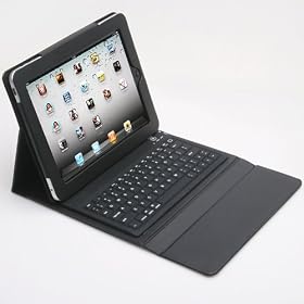Slim 2.0 Bluetooth Keyboard For Apple iPad 1 Wifi/3G, iPad - Built In iPad Padded Protection Cover, Folio Stand w/AGPtek USB 2.0 All in one card reader