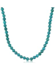 Sterling Silver Stabilized Turquoise 4mm Knotted Necklace, 17"