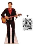 *FAN PACK* - ELVIS IN RED SHIRT WITH GUITAR - LIFESIZE CARDBOARD STAND-IN (CUTOUT / STANDEE / STANDUP) - INCLUDES 8X10" (25X20CM) STAR PHOTO - FAN PACK #143IMAGE