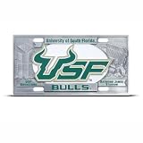 Usf Bulls South Florida 3D Metal Pewter Heavy Duty License Plate Wall Sign Tag