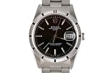 Rolex Mens Stainless Steel Date Black Dial