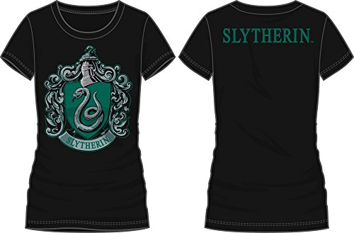 Harry Potter Slytherin Crest Juniors Black T-shirt Licensed