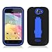 Aimo Wireless Progressive Guerilla Armor Case with Built-in Kickstand for BLU Advance 4 0 A270A - Retail Packaging - Black/Blue