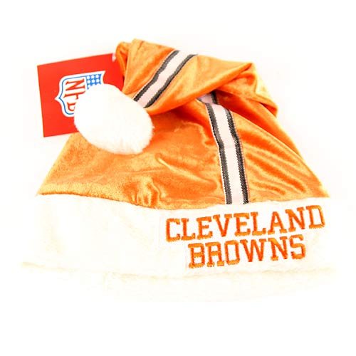 Cleveland Browns NFL Women's Orange & White Plush Logo Santa Hat