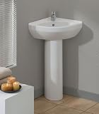 Cheviot 944W15-SH White Petite 15 Pedestal Lavatory with Single Faucet Hole from the Petite Collect