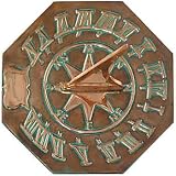 Octagonal Sundial finished in Aged Brass