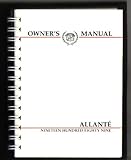 IMAGE OF 1989 Cadillac Allante Owners Manual