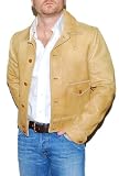 Polo Ralph Lauren Mens Vintage Distressed Moto Motorcycle Leather Jacket Coat Saddle Tan Medium