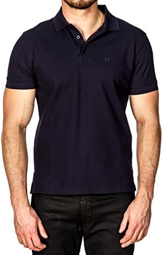 horst Men's Solid Color Cotton Pique Polo Shirt Navy Size Medium