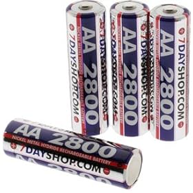 7dayshop Rechargeable Ni-Mh Battery - AA Size (2800mAh) - Pack of 4 in FREE Case - AN AMAZON BESTSELLER !