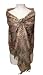 Elegant Brown Reversible Paisley Pashmina Silk Shawl Wrap